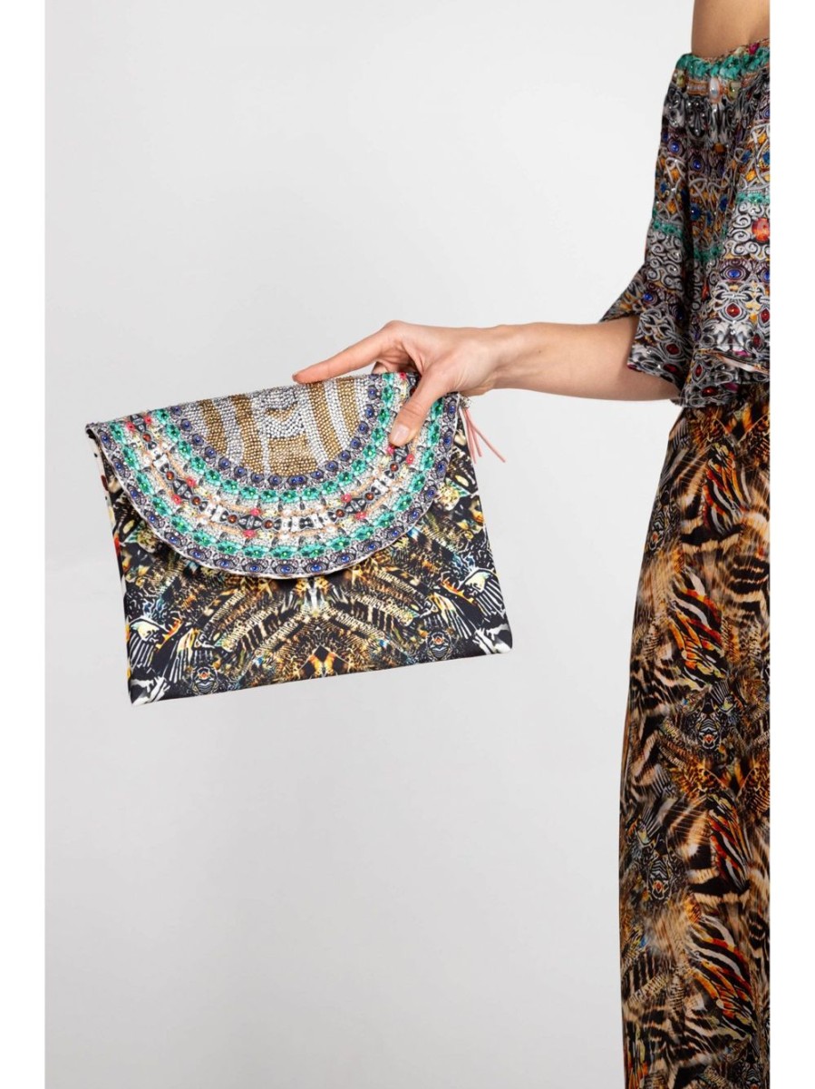 Accessories Inoa | Inoa Clutch Bag In Golden Eagle Print