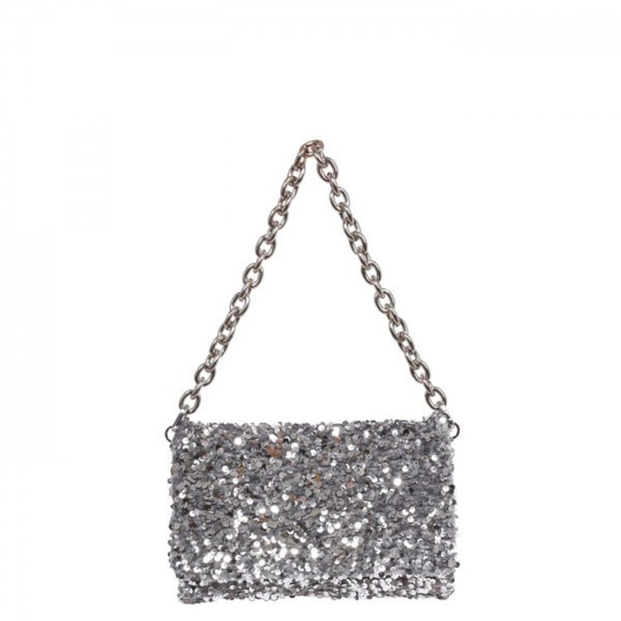 Accessories Abro | Silver Sequin Clutch