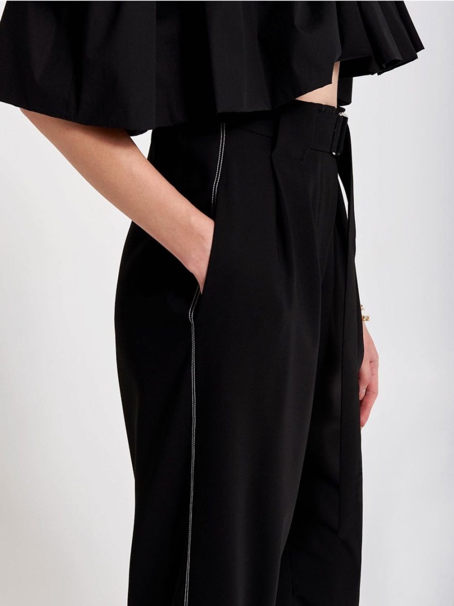 Clothing Beatrice B | Black Double Seam Trousers