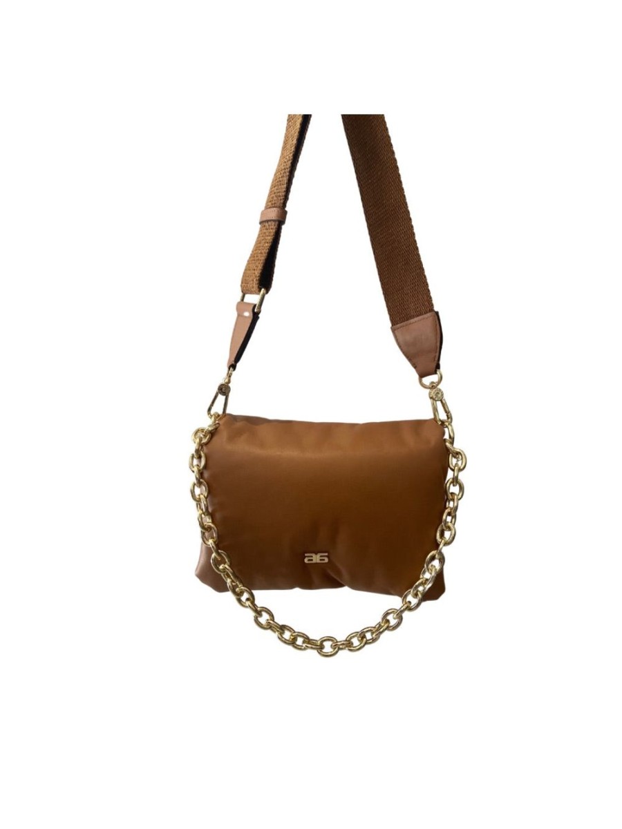 Accessories Abro | Puffer Bag With Gold Chain Strap