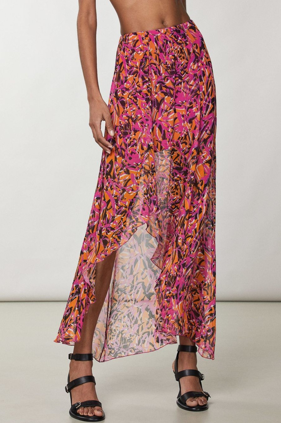 Clothing Patrizia Pepe | Asymmetrical Printed Skirt