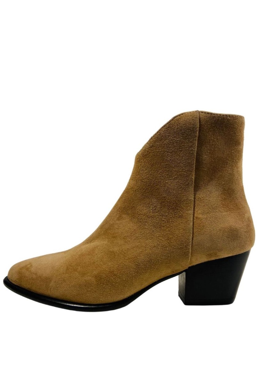 Footwear Donna Lei | Tan Suede Ankle Boots