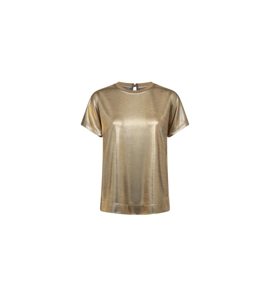 Clothing Mos Mosh | Nivola Foil Tee In Gold