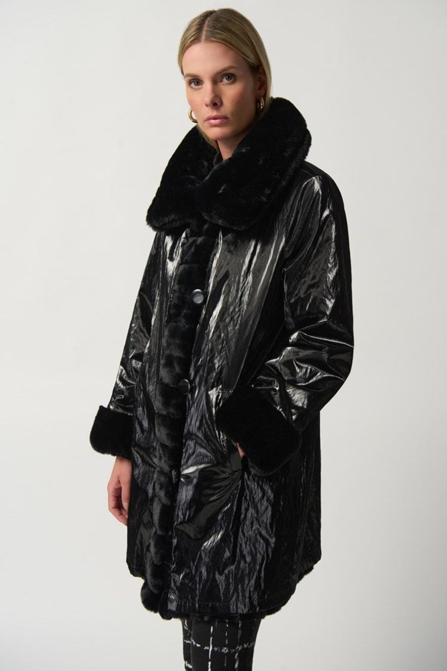 Clothing Joseph Ribkoff | Faux Fur Reversible Coat