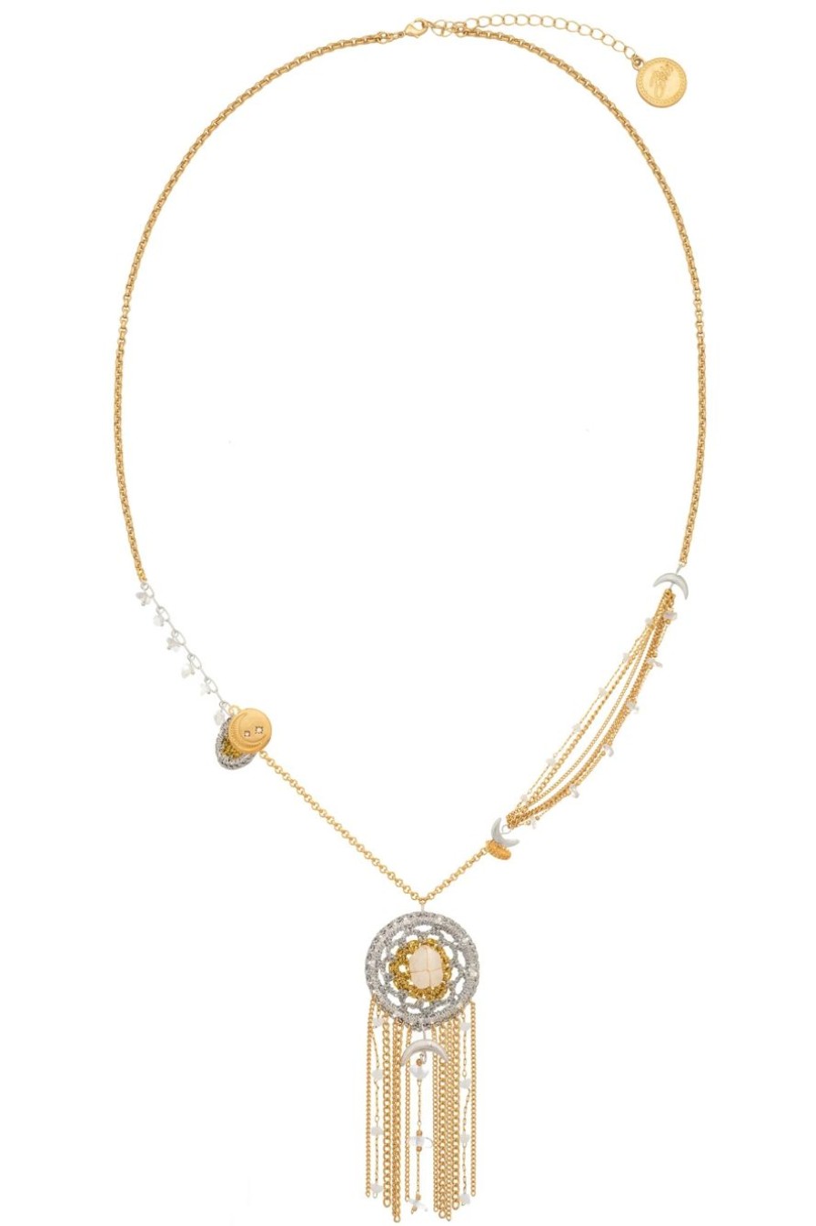 Accessories Bibibijoux | Bibi Bijoux Gold Clearquartz Dreamcatcher Necklace