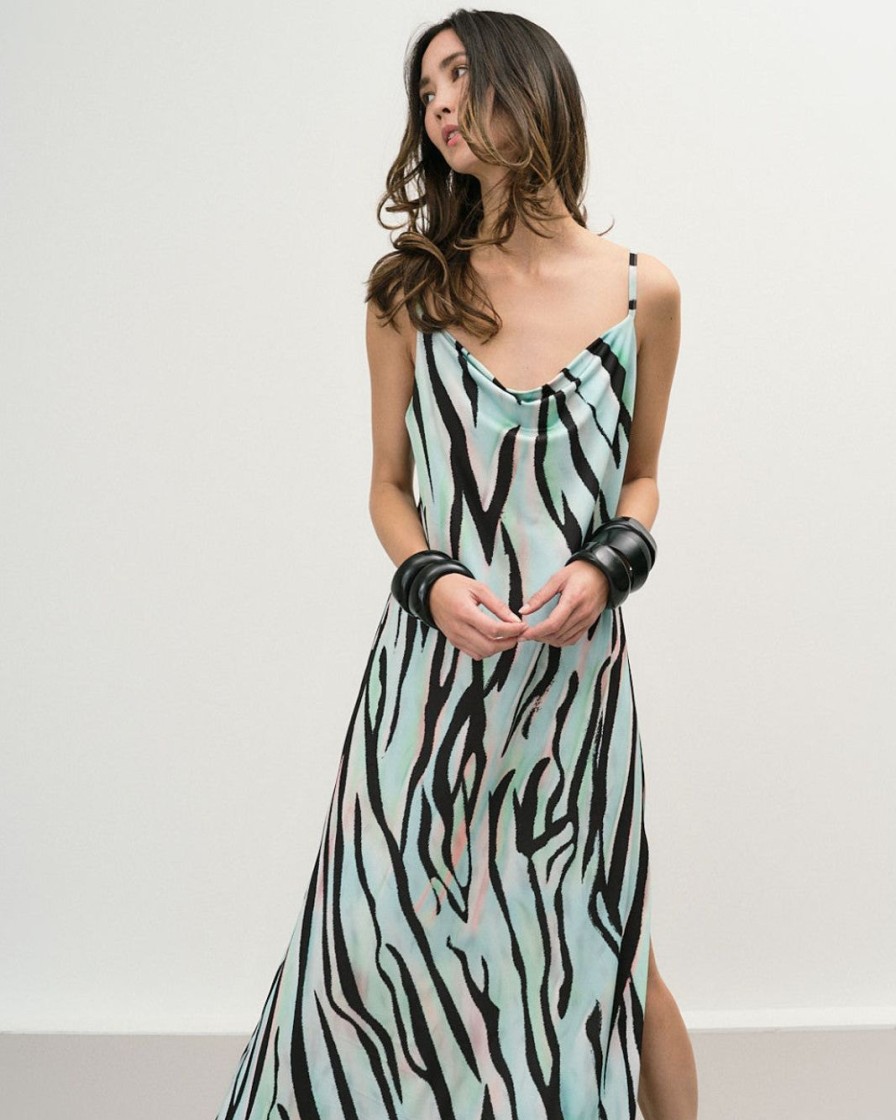 Clothing access fashion | Maxi Cowl Zebra Dress