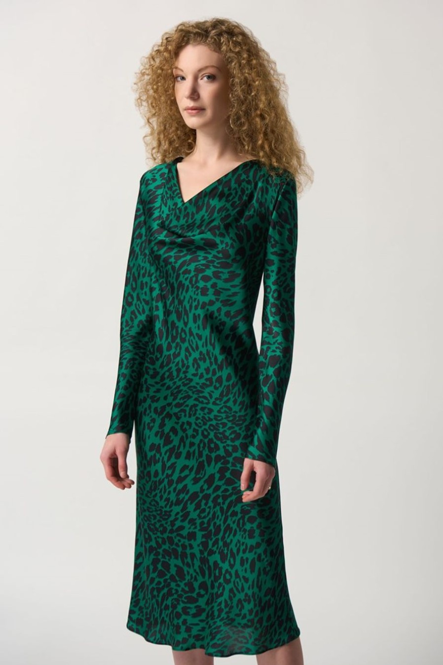 Clothing Joseph Ribkoff | Animal Print Silky Bias Cut Dress