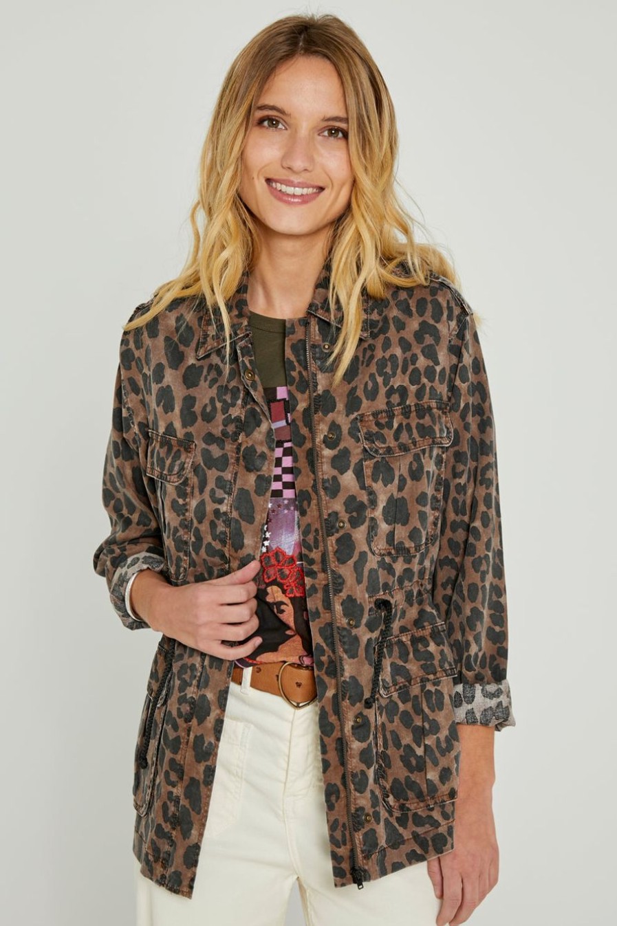 Clothing Five Jeans Paris | Capucine Leopard Print Jacket