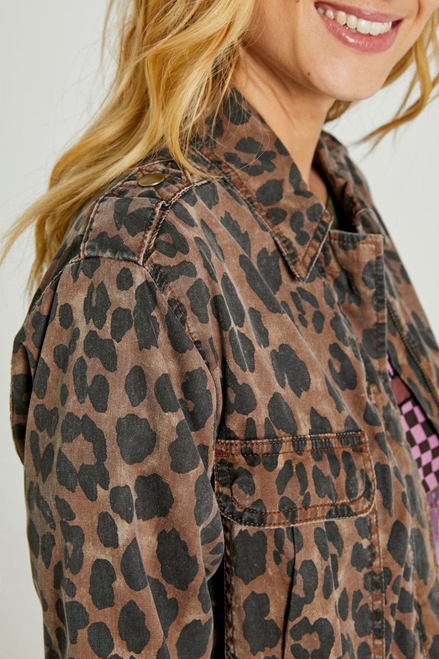 Clothing Five Jeans Paris | Capucine Leopard Print Jacket